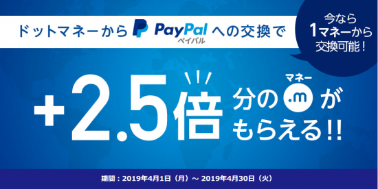 .money(H31.4.1～30 PayPal ﾎﾟｲﾝﾄ交換で2.5倍増量ｷｬﾝﾍﾟｰﾝ!①)