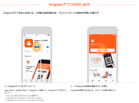 Origami Pay(H31.8.18 ｱﾌﾟﾘのはじめ方①)